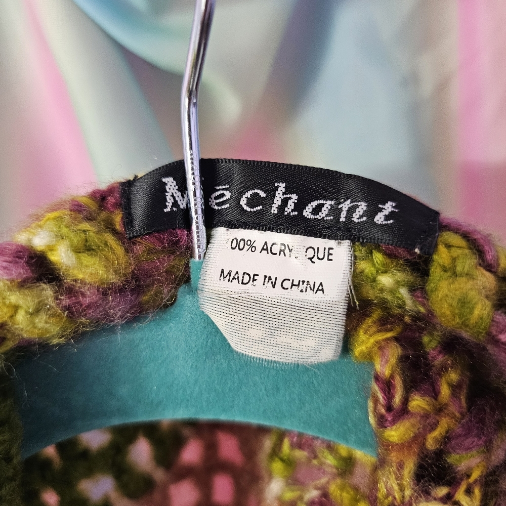 Rainbow Patchwork Crochet Sleeveless Cardigan - image 2